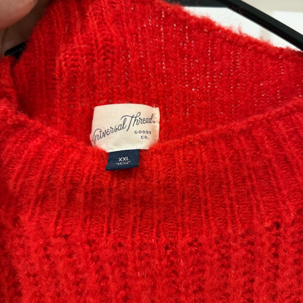 Universal Threads Fuzzy Pullover Sweater Red Oversized - Picture 3 of 3